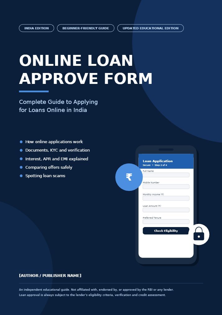 Cover of the eBook Online Loan Approve Form — Complete Guide to Applying for Loans Online in India, India Edition